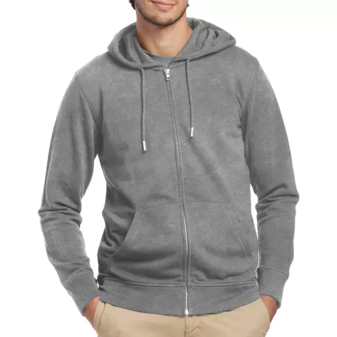 SWEAT ZIPPÉ PERSONNALISÉ MADE IN FRANCE LES FILOSOPHES® 'MONTAIGNE' - gris chiné clair
