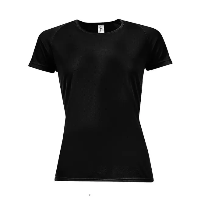 TEE-SHIRT PERSONNALISÉ RESPIRANT FEMME 'SPORTY' 140 GR/M² - noir