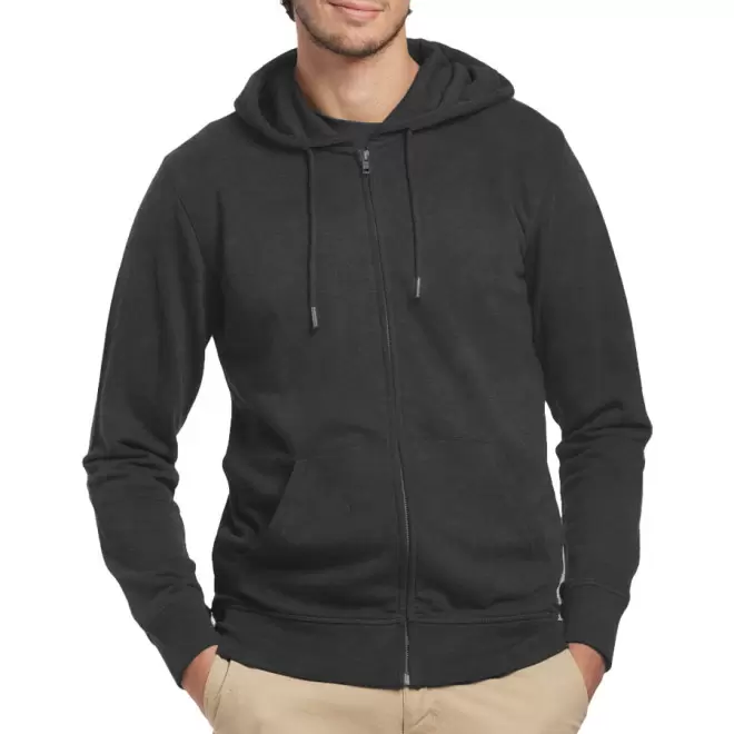 SWEAT ZIPPÉ PERSONNALISÉ MADE IN FRANCE LES FILOSOPHES® 'MONTAIGNE' - gris foncé chiné