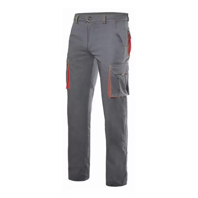PANTALON PERSONNALISÉ DE TRAVAIL VELILLA® 'CAPTURE' - grey/red