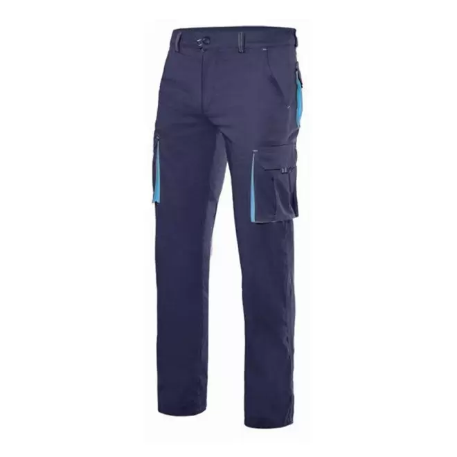 PANTALON PERSONNALISÉ DE TRAVAIL VELILLA® 'CAPTURE' - navy/skyblue