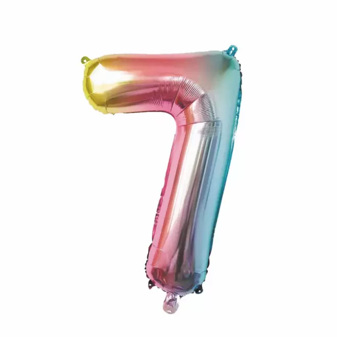 BALLON NUMERO EN MYLAR IRISE 'NUMBERZ' - chiffre 7