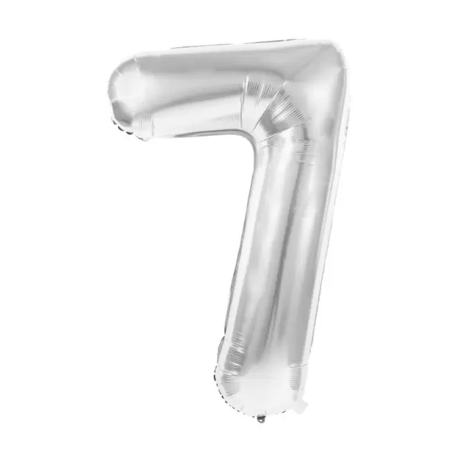 BALLON NUMERO EN MYLAR ARGENT 'NUMBERZ' - chiffre 7