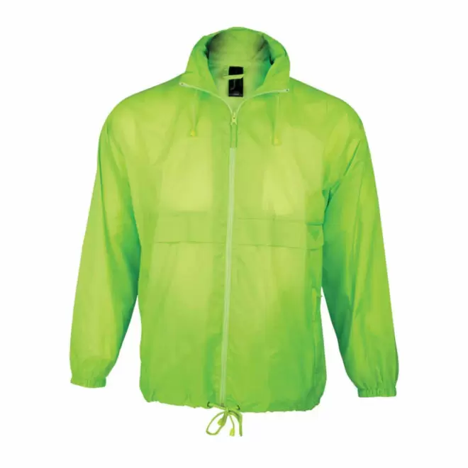 COUPE-VENT PERSONNALISABLE IMPERMEABLE MIXTE 'SURF' - FABRICATION RAPIDE 4 JOURS - lime fluo