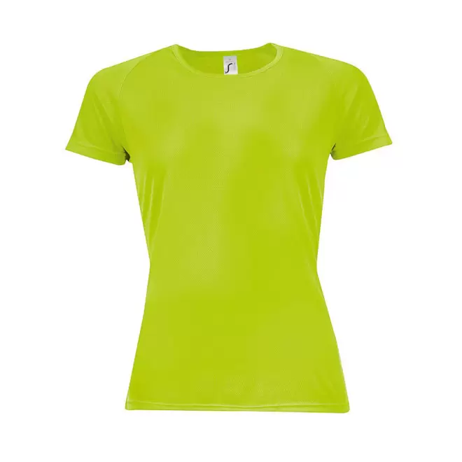 TEE-SHIRT PERSONNALISÉ RESPIRANT FEMME 'SPORTY' 140 GR/M² - vert fluo
