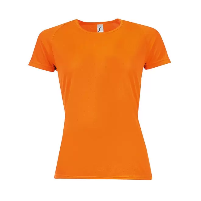 TEE-SHIRT PERSONNALISÉ RESPIRANT FEMME 'SPORTY' 140 GR/M² - orange fluo