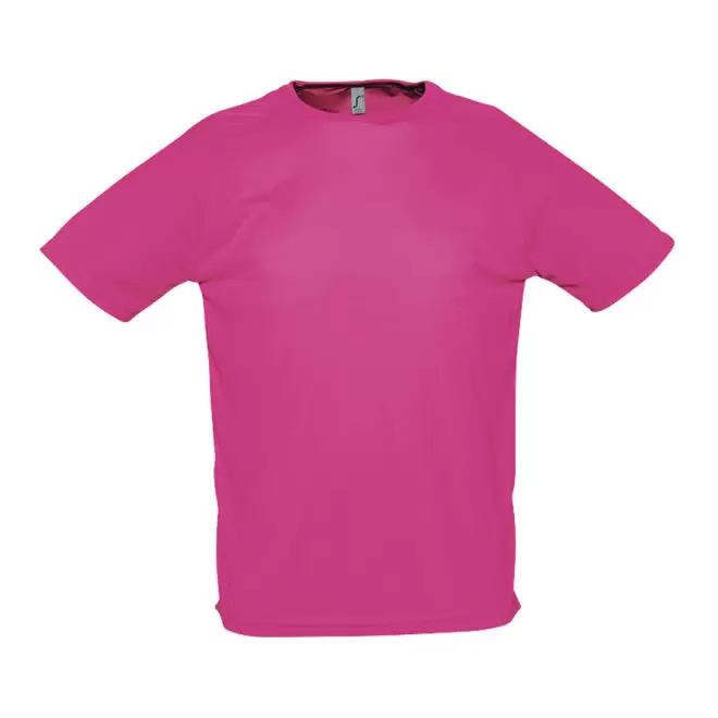 T-SHIRT PERSONNALISÉ RESPIRANT HOMME 'SPORTY' 140 GR/M² - rose fluo