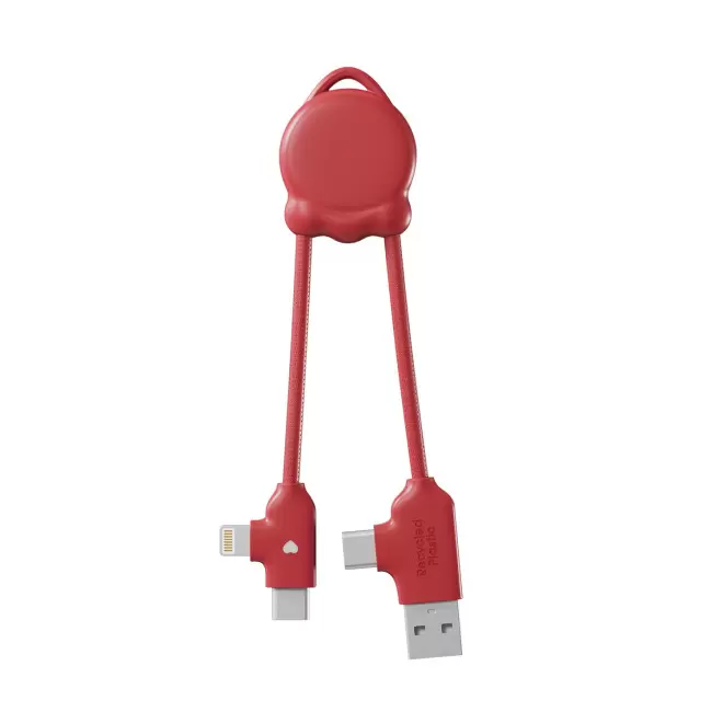 CABLE XOOPAR PERSONNALISABLE 'OCTOMINI' EXP 72H - rouge