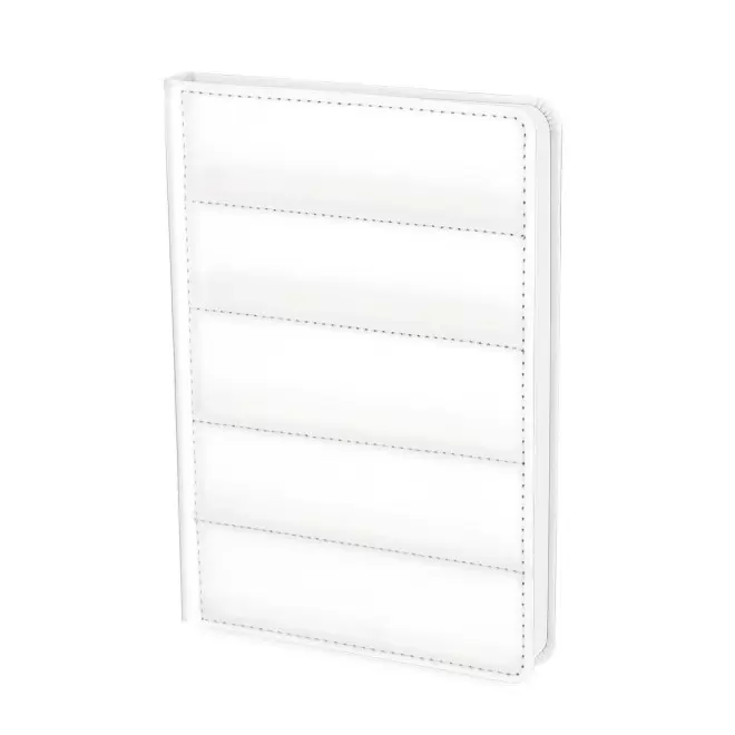 CARNET A5 PU MATELASSE PERSONNALISABLE 'MATI' - blanc