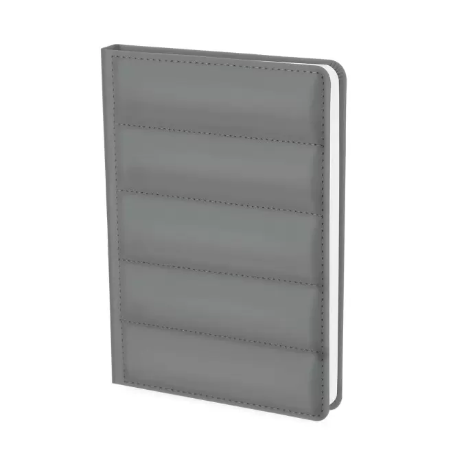 CARNET A5 PU MATELASSE PERSONNALISABLE 'MATI' - gris