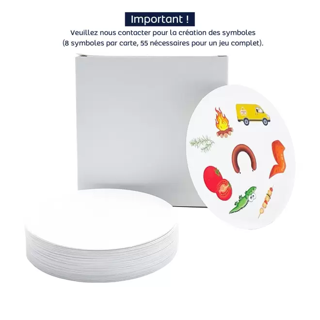 JEU CARTES RONDES PERSONNALISABLE 'DOOWY' - blanc