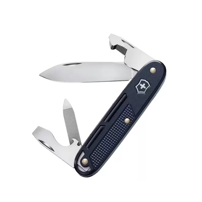COUTEAU DE POCHE VICTORINOX PERSONNALISE 'SYNERGY ALOX' - bleu