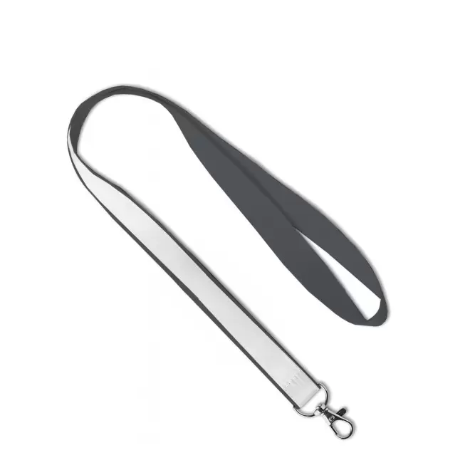 LANYARD AVEC SATIN PERSONNALISABLE 'LUNGO SATIN' - anthracite