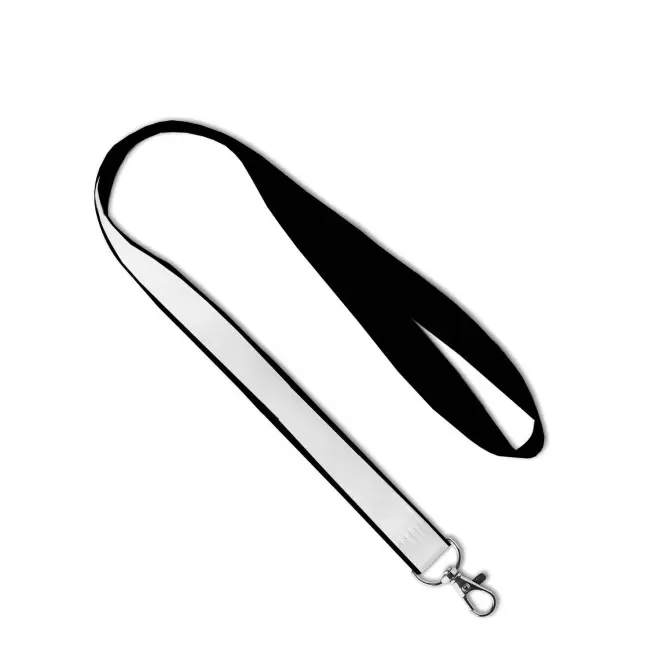LANYARD AVEC SATIN PERSONNALISABLE 'LUNGO SATIN' - noir