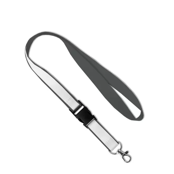 LANYARD AVEC SATIN PERSONNALISABLE 'LUCO SATIN' - anthracite