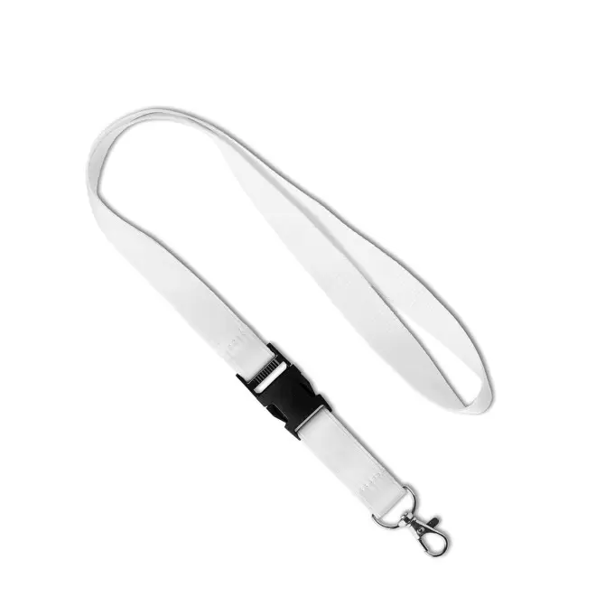 LANYARD AVEC SATIN PERSONNALISABLE 'LUCO SATIN' - blanc