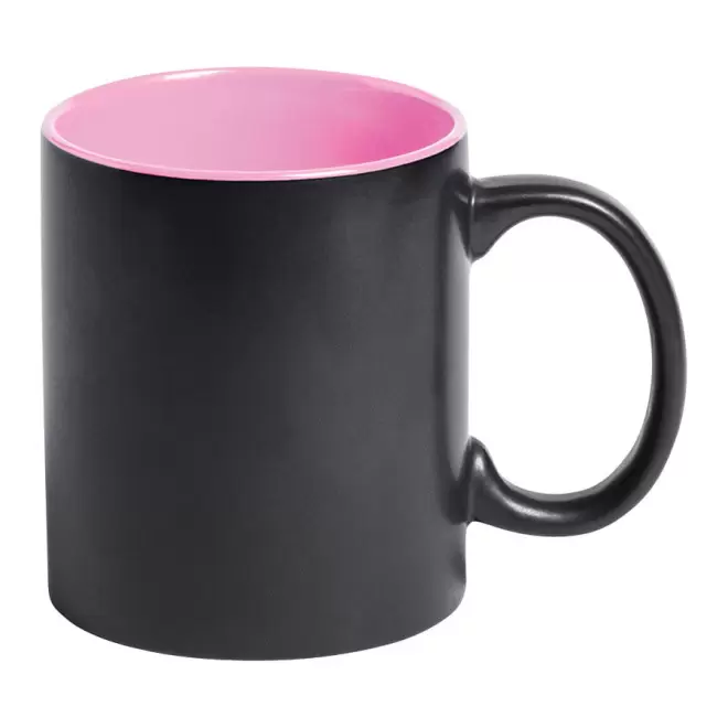 MUG PERSONNALISÉ EN CERAMIQUE 'CORES' - noir/rose