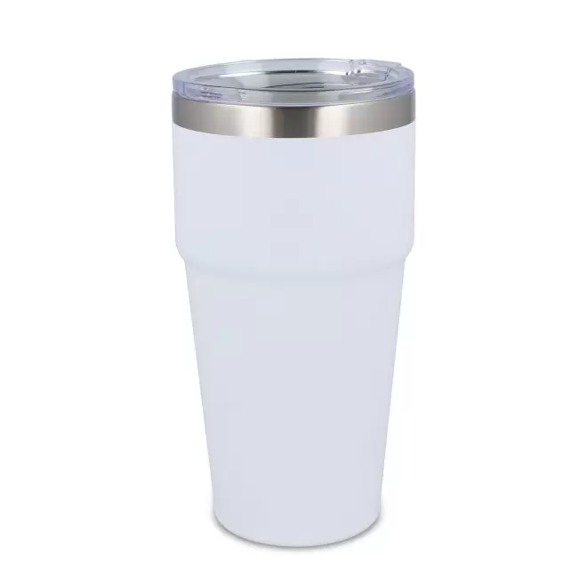 MUG ISOTHERME PERSONNALISE INTERIEUR CERAMIQUE 'STODO' - blanc