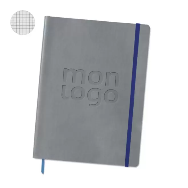 CARNET SUR MESURE PERSONNALISE EN PU A4 'MYNOTE' - quadrillé