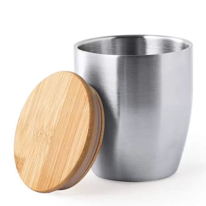 MUG PERSONNALISÉ EN ACIER 'RAISA' - acier/bois