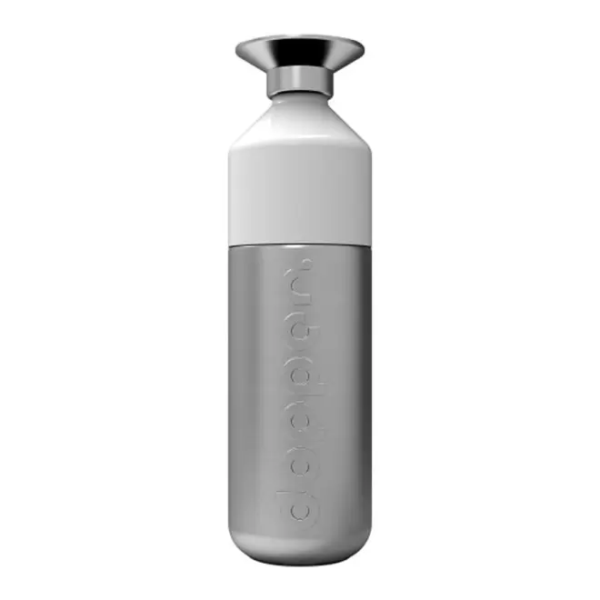 BOUTEILLE PERSONNALISÉE EN ACIER DOPPER® 800 ML 'LOSTRI' - argenté/blanc
