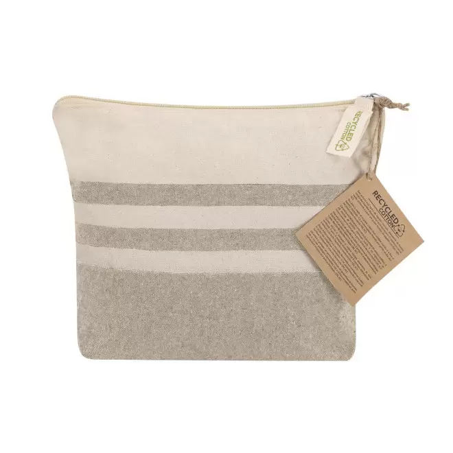 TROUSSE DE TOILETTE RAYEE PERSONNALISABLE 'AVRILOS' - naturel