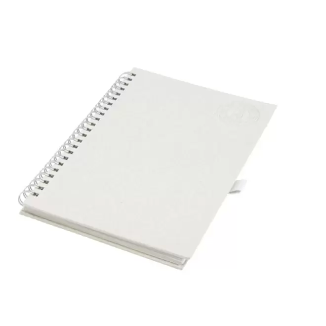 CARNET PERSONNALISÉ DE NOTES À SPIRALES A5 'ESNÉ' - blanc cassé