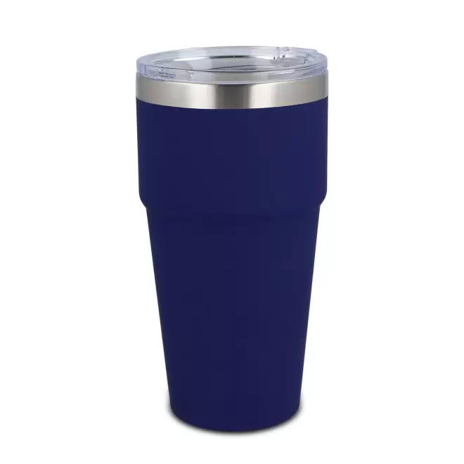 MUG ISOTHERME PERSONNALISE INTERIEUR CERAMIQUE 'STODO' - bleu fonce