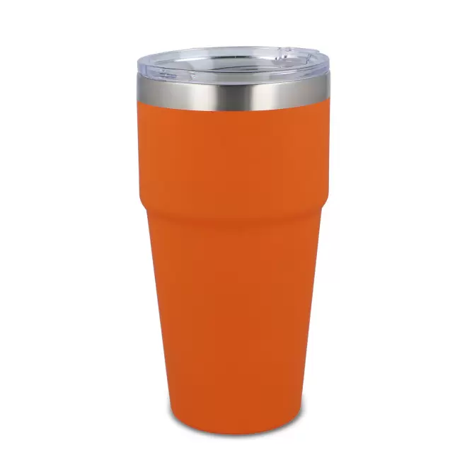MUG ISOTHERME PERSONNALISE INTERIEUR CERAMIQUE 'STODO' - orange