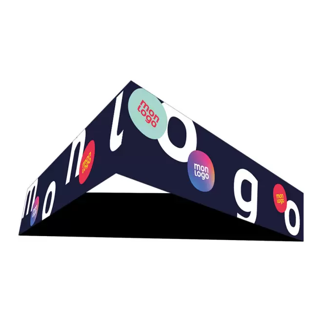 ENSEIGNE PERSONNALISÉE SUSPENDUE TRIANGULAIRE 'TRALIN' - quadrichromie