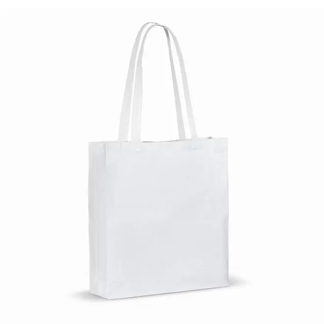 SAC PERSONNALISE EN COTON RECYCLLE SOUFFLET 140G 'FABIO' - blanc