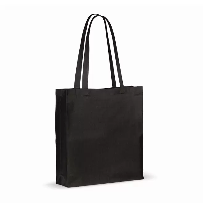 SAC PERSONNALISE EN COTON RECYCLLE SOUFFLET 140G 'FABIO' - noir