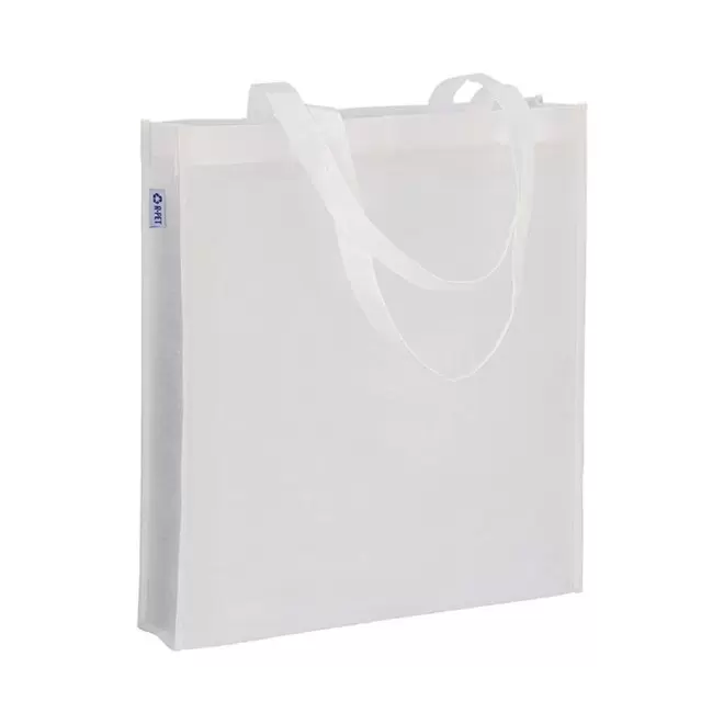 TOTE-BAG PUBLICITAIRE AVEC ANSES LONGUES 'LISBOA RPET' - blanc