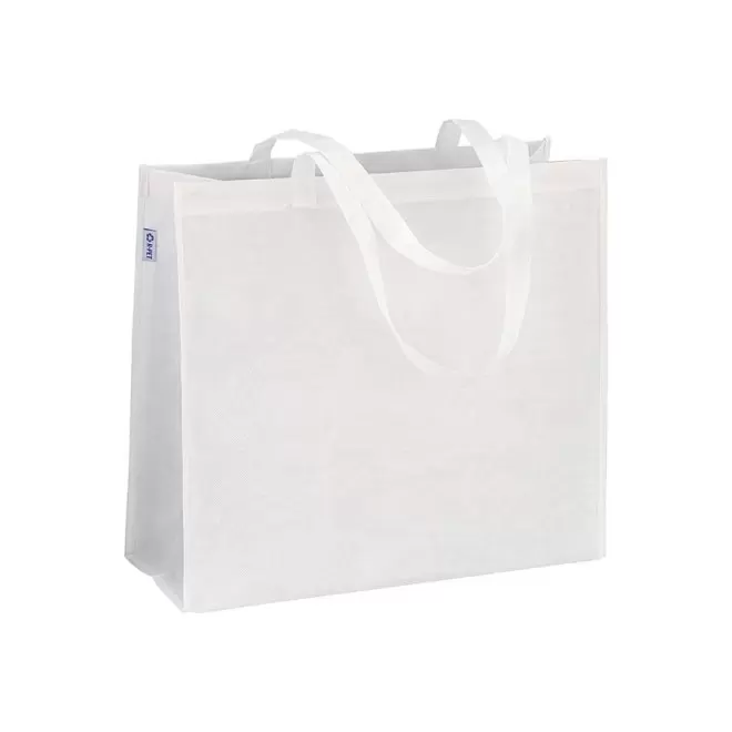 TOTE-BAG PUBLICITAIRE AVEC ANSES LONGUES 'GROSSETO RPET' - blanc