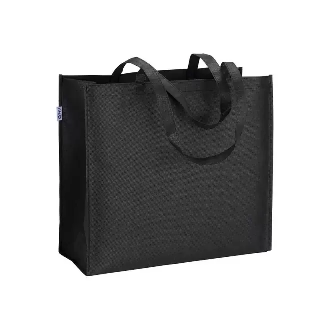 TOTE-BAG PUBLICITAIRE AVEC ANSES LONGUES 'GROSSETO RPET' - noir