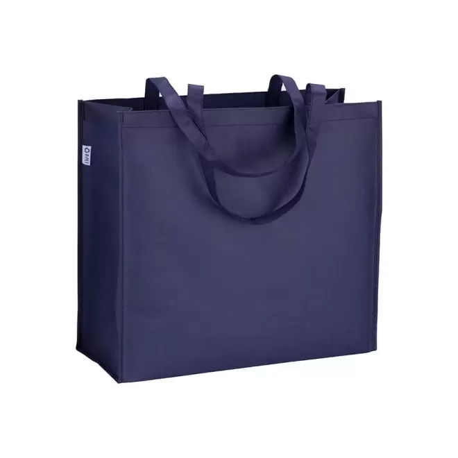 TOTE-BAG PUBLICITAIRE AVEC ANSES LONGUES 'GROSSETO RPET' - bleu