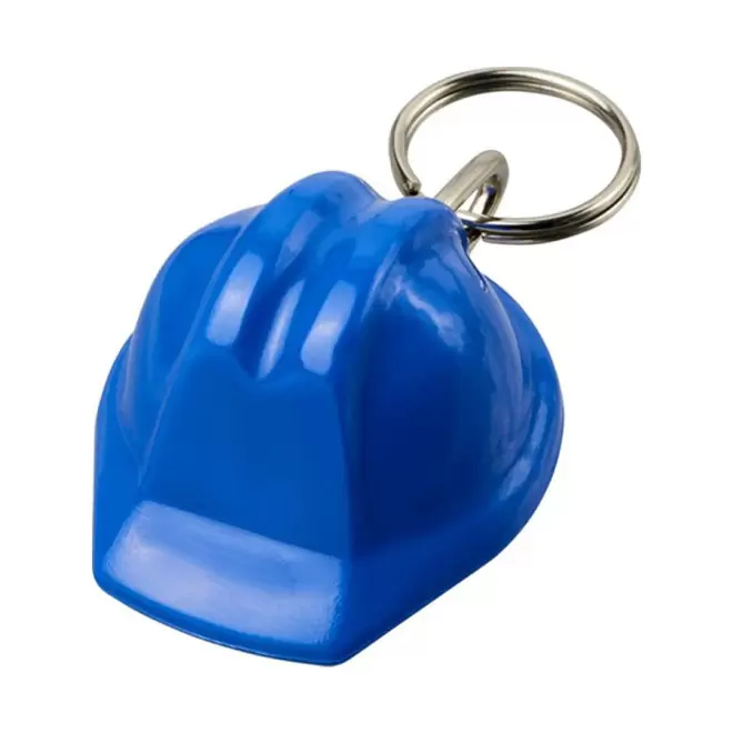 PORTE-CLÉS PERSONNALISÉ EN FORME DE CASQUE DE CHANTIER 'KASKI' - bleu