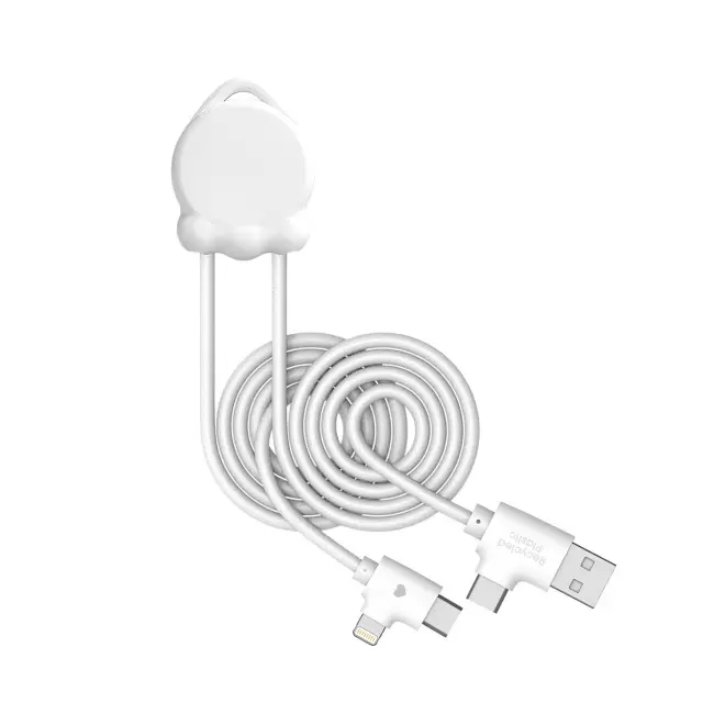 CABLE DE CHARGE 12W PERSONNALISABLE 'OCTOLONGI' - blanc