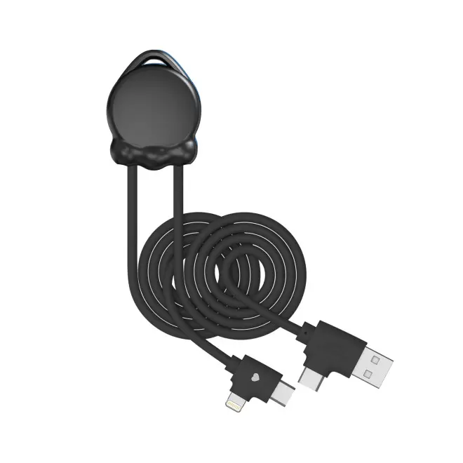 CABLE DE CHARGE 12W PERSONNALISABLE 'OCTOLONGI' - noir