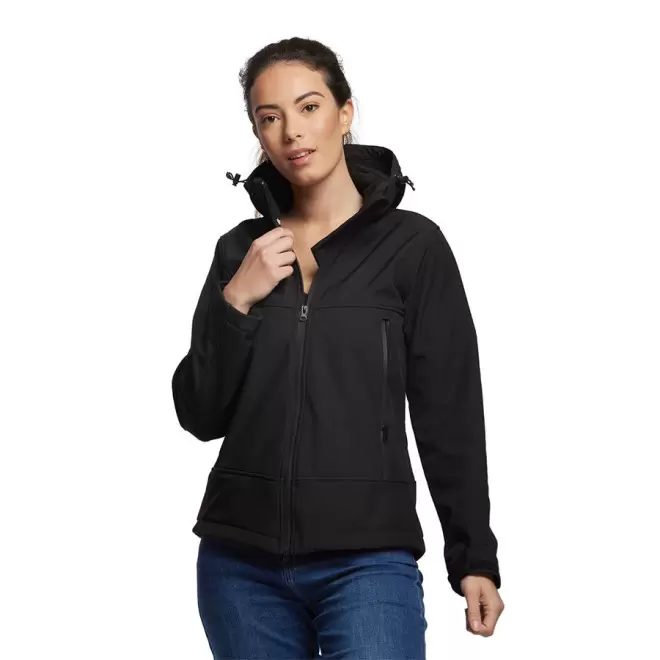 BLOUSON PERSONNALISÉ SOFTSHELL FEMME 'ALMA' - noir