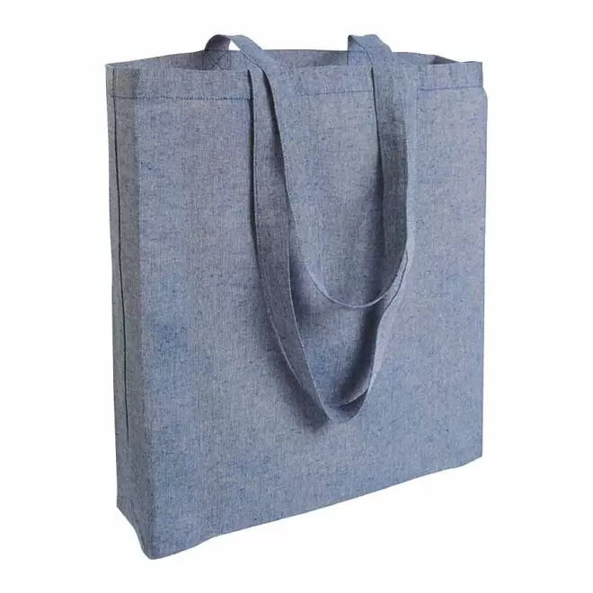 TOTE-BAG PUBLICITAIRE EN COTON RECYCLÉ 210 G/M² 'BOQUITA' - bleu