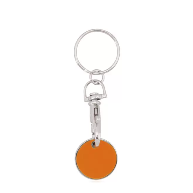 PORTE-CLÉS PERSONNALISÉ AVEC JETON EN MÉTAL 'KEMA' - orange