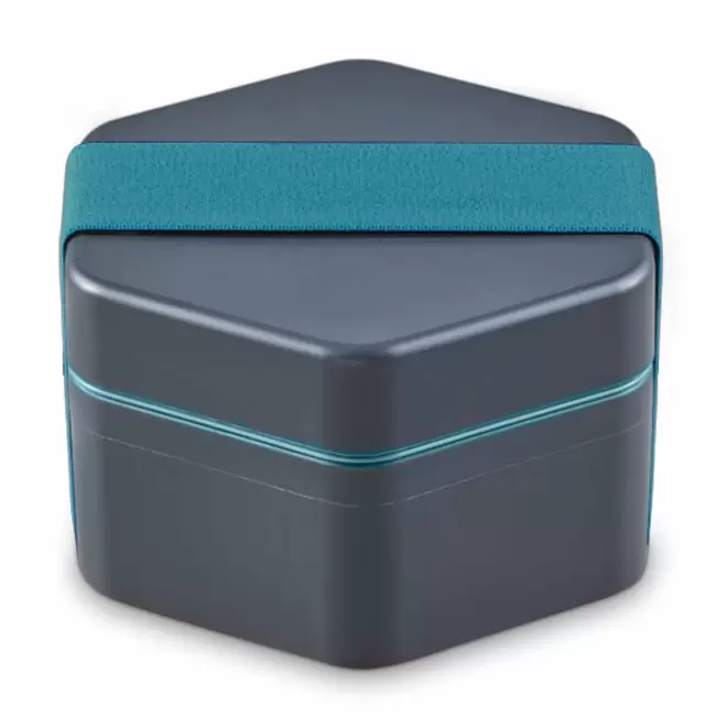 LUNCH BOX PERSONNALISABLE 'MADO' - gris/bleu