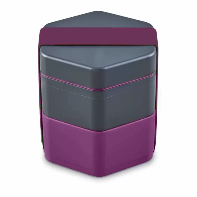 LUNCH BOX PERSONNALISABLE 'MADO' - gris/violet