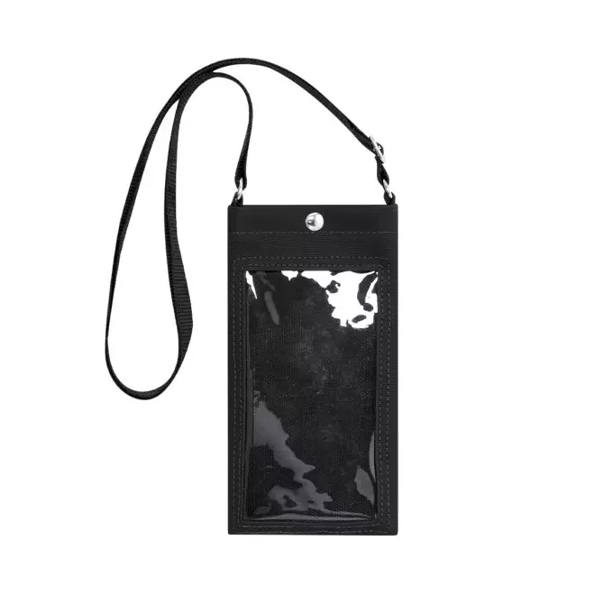 POCHETTE TELEPHONE TRANSPARENTE PERSONNALISEE 'LININA' - noir