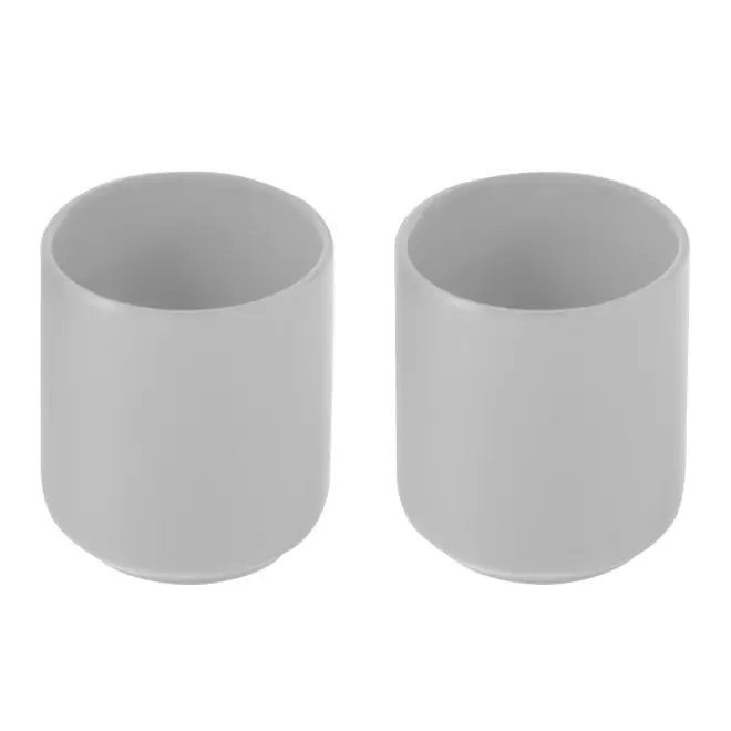 SET 2 TASSES PUBLICITAIRES EN CERAMIQUE 'MIKIES' - gris