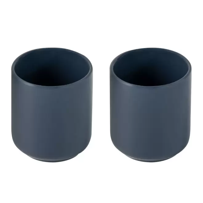 SET 2 TASSES PUBLICITAIRES EN CERAMIQUE 'MIKIES' - bleu