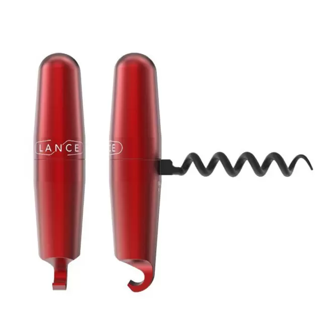 TIRE-BOUCHON PERSONNALISÉ DÉCAPSULEUR LANCE® 'ELIX' - rouge