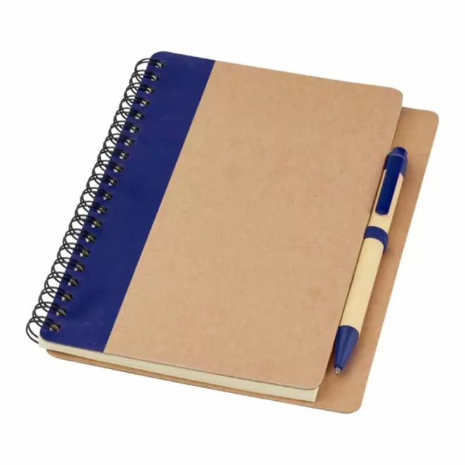 CARNET RECYCLE A SPIRALES PERSONNALISE 'RAMSES 2' - bleu