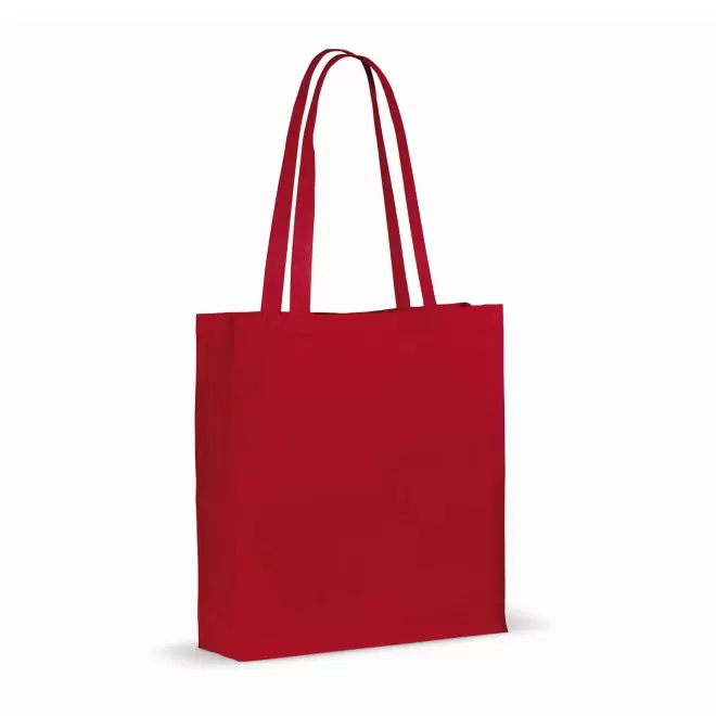 SAC PERSONNALISE EN COTON RECYCLLE SOUFFLET 140G 'FABIO' - rouge